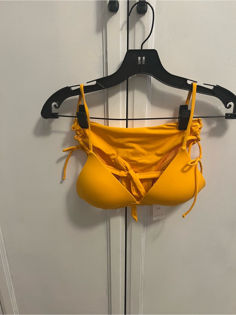 Yellow Tie-Front Women's Bikini Top
